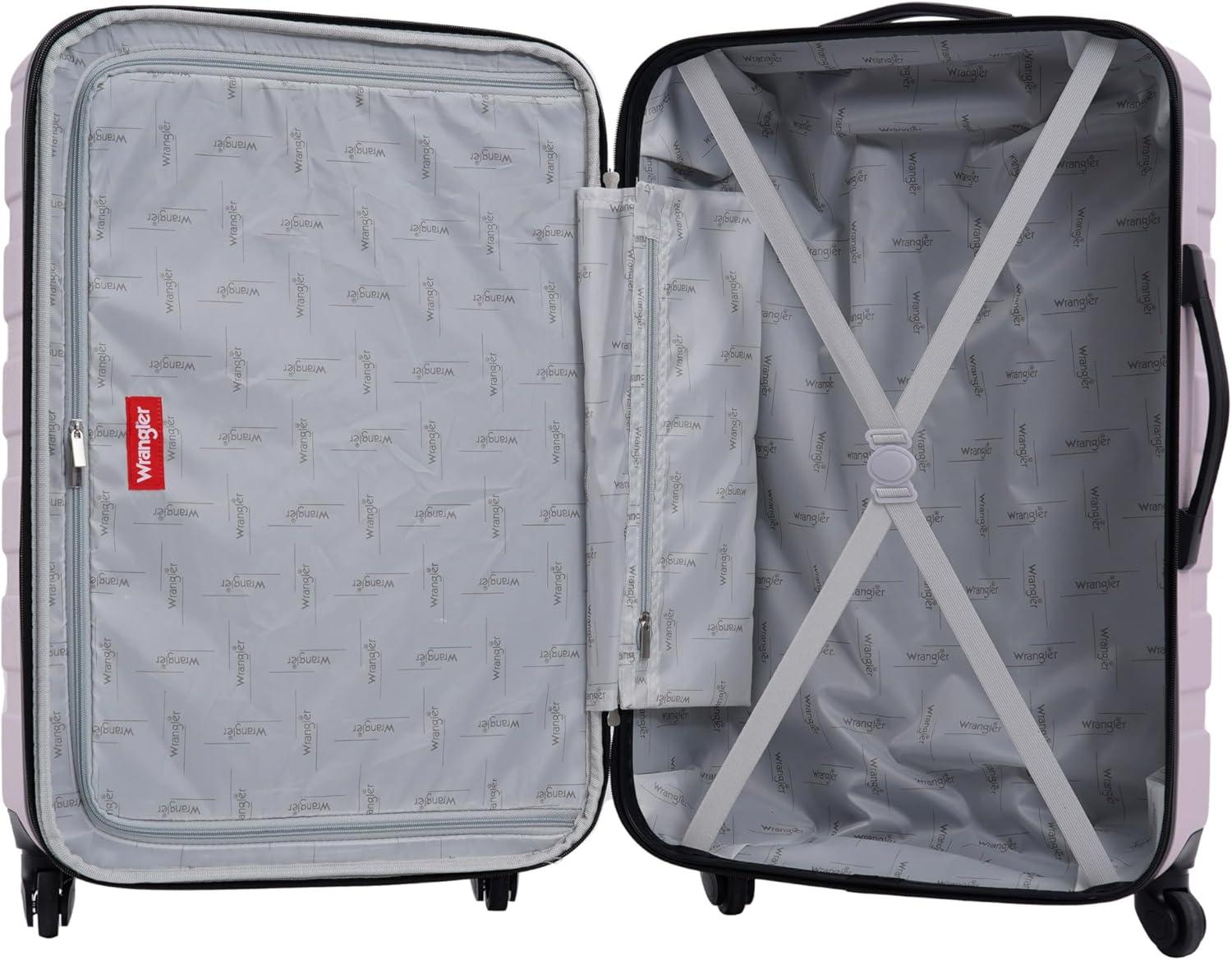 imageWrangler 4 Piece Miami Luggage and Packing Cubes Set Amber GoldBurnished Lilac