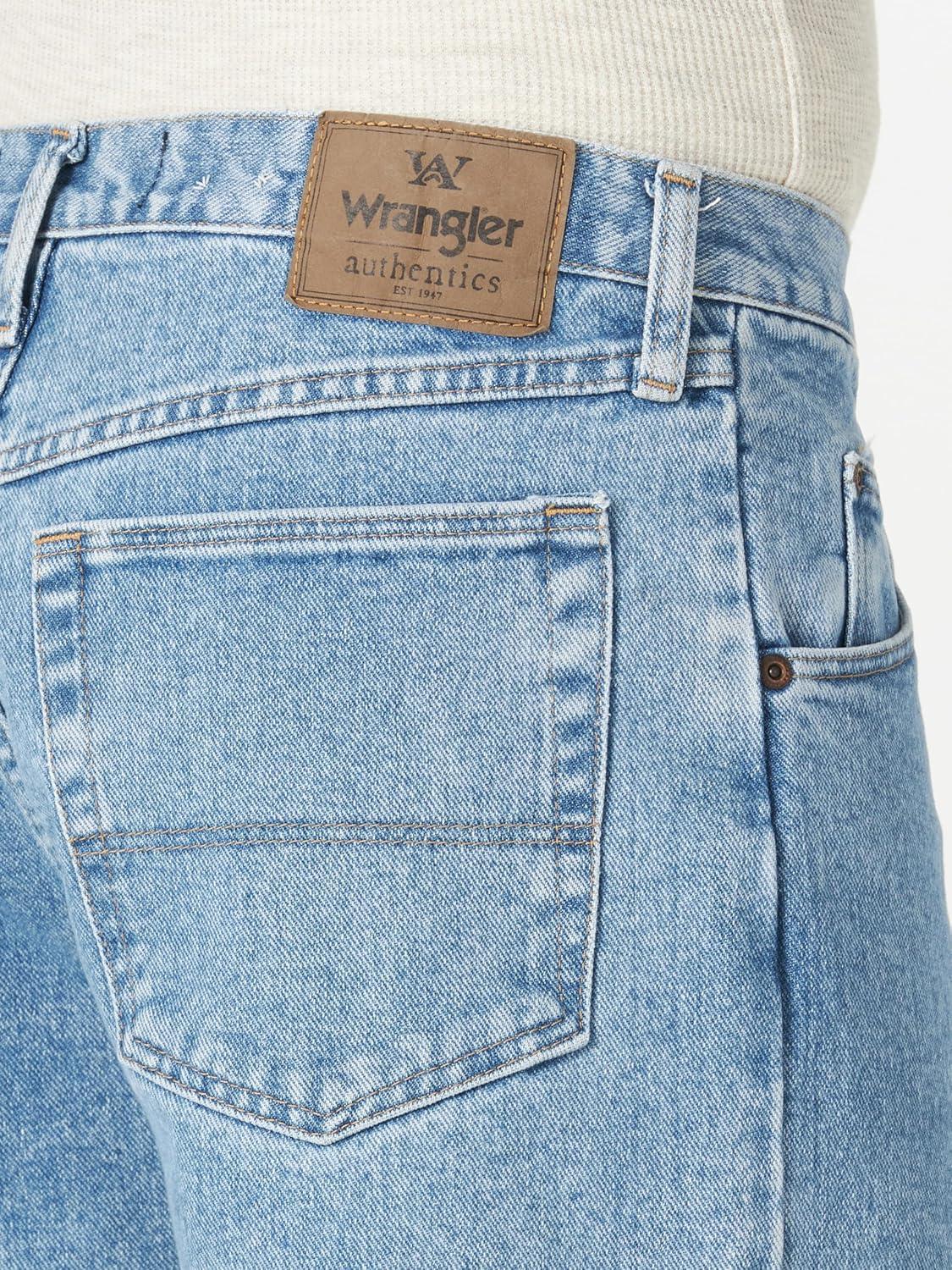 imageWrangler Authentics Mens Classic 5Pocket Relaxed Fit Cotton JeanStone Bleach