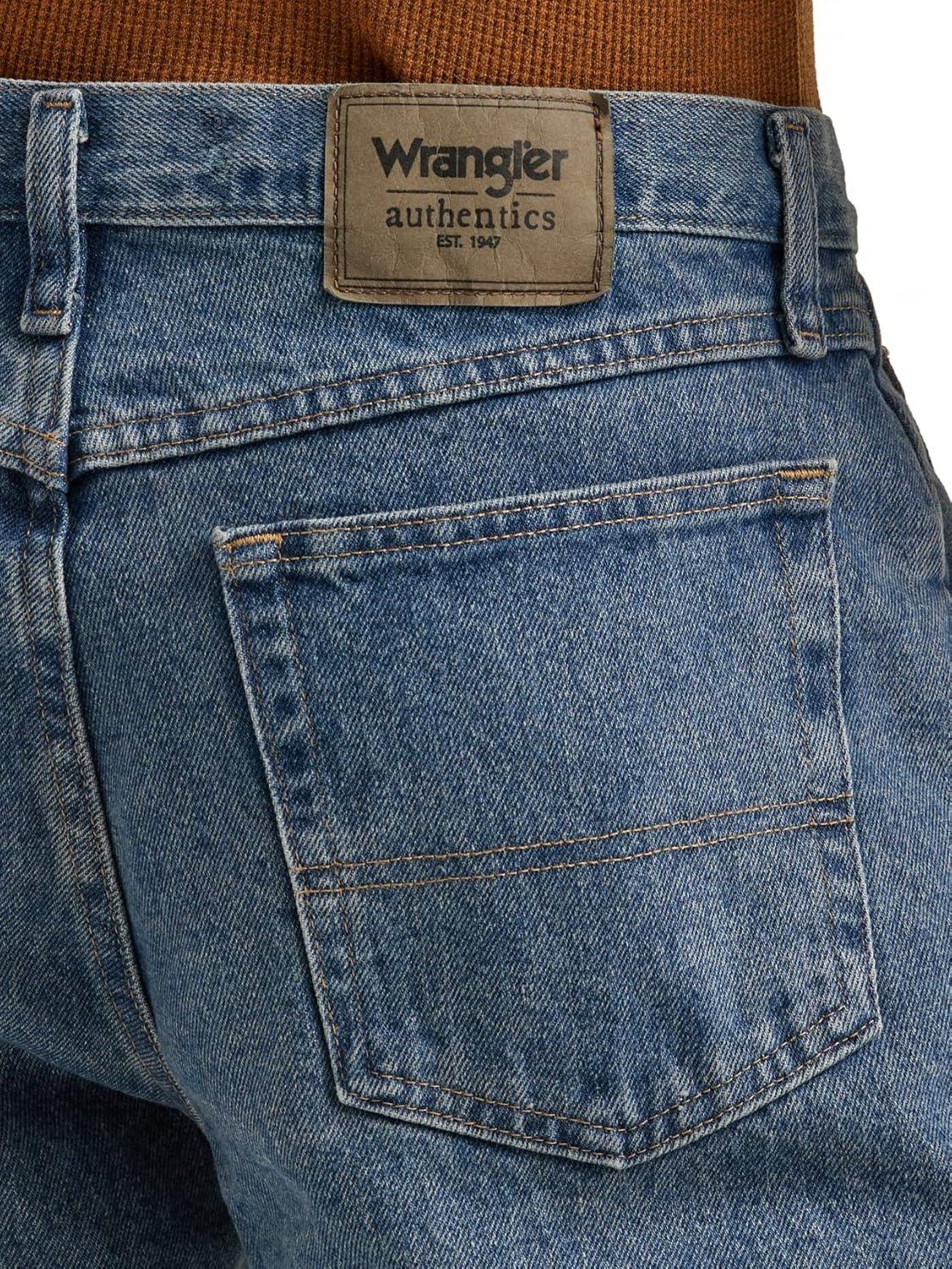 imageWrangler Authentics Mens Classic 5Pocket Relaxed Fit Cotton JeanStonewash