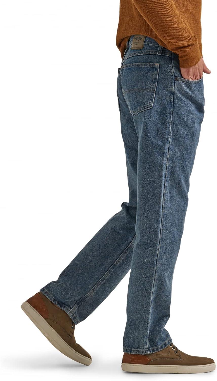 imageWrangler Authentics Mens Classic 5Pocket Relaxed Fit Cotton JeanStonewash
