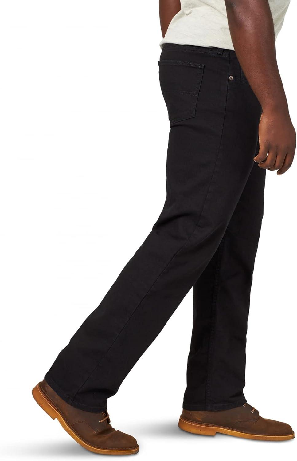 imageWrangler Authentics Mens Classic 5Pocket Relaxed Fit Flex JeanBlack Flex