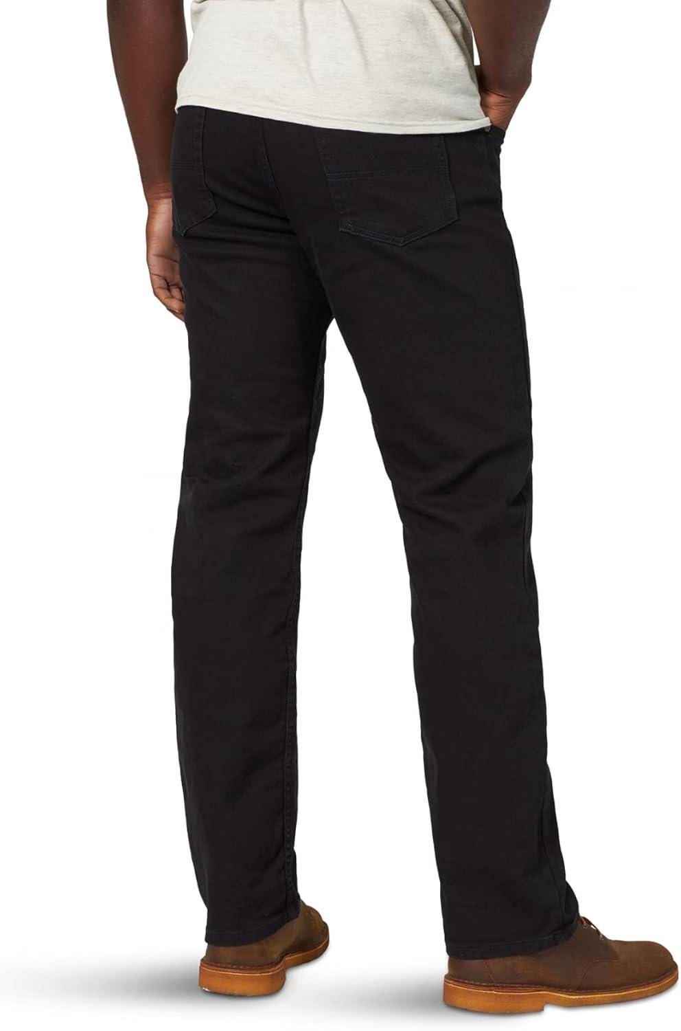 imageWrangler Authentics Mens Classic 5Pocket Relaxed Fit Flex JeanBlack Flex