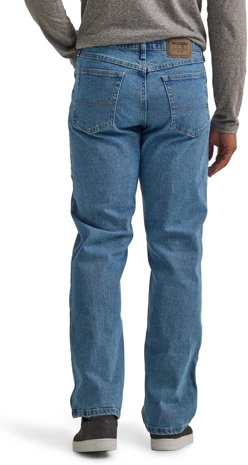 imageWrangler Authentics Mens Classic 5Pocket Relaxed Fit Flex JeanLight Stonewash Flex