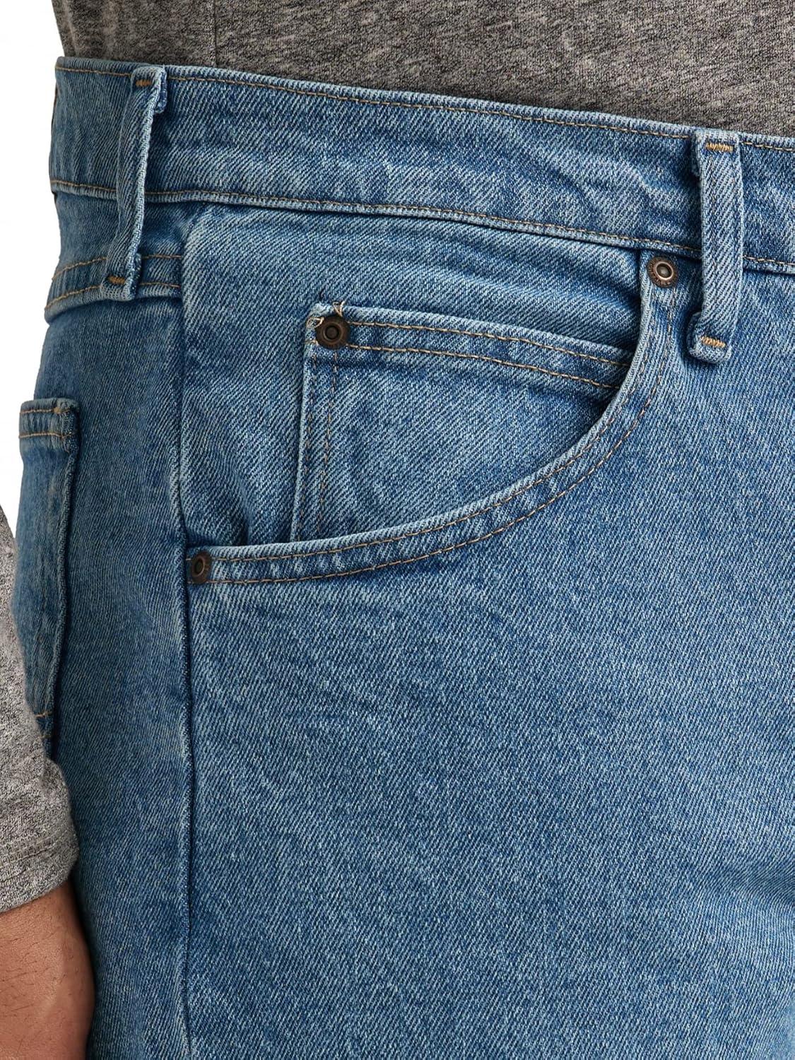 imageWrangler Authentics Mens Classic 5Pocket Relaxed Fit Flex JeanLight Stonewash Flex