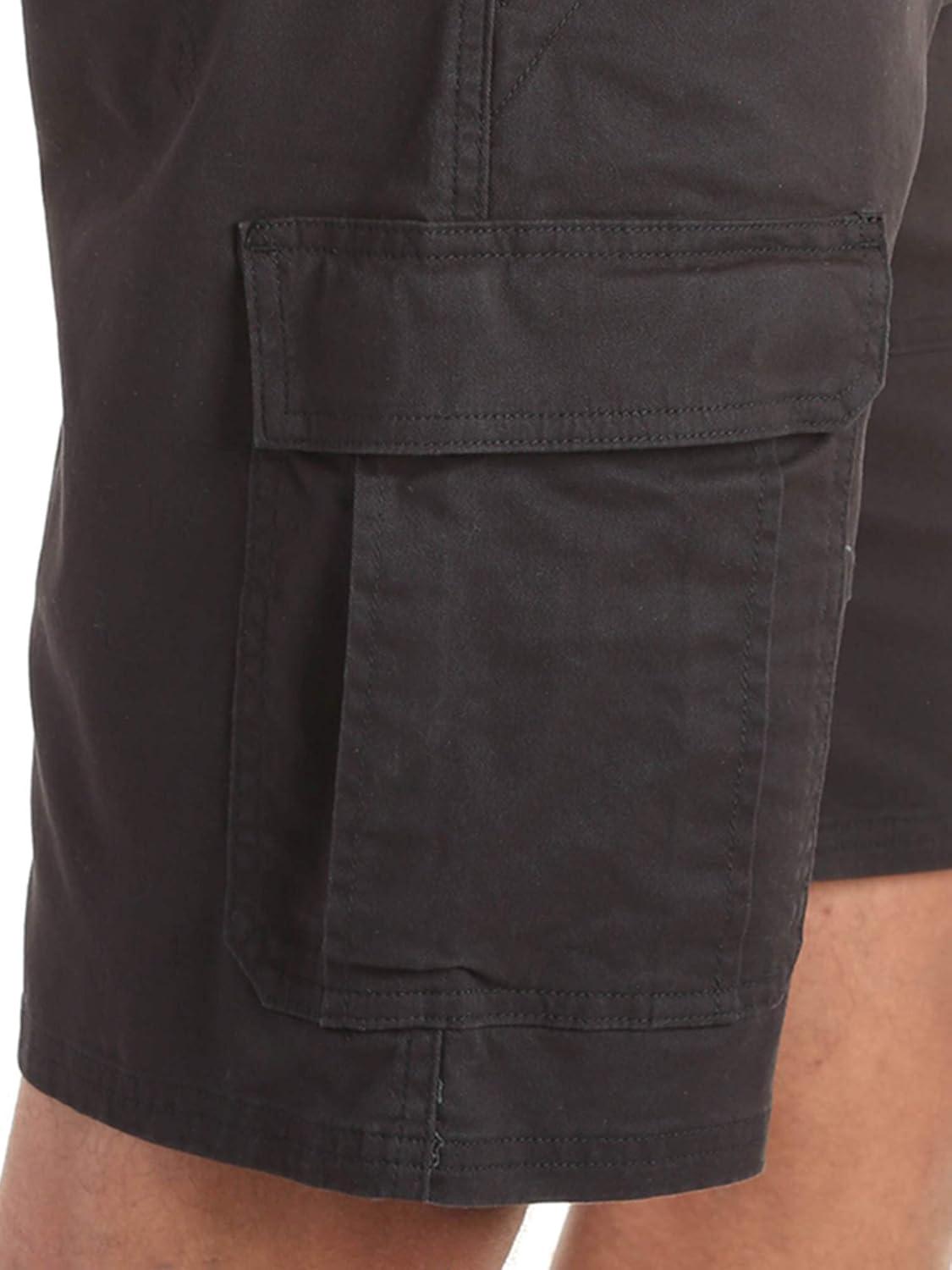 imageWrangler Authentics Mens Classic Cargo Stretch ShortBlack Twill