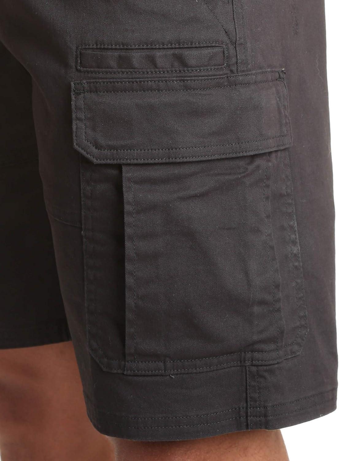 imageWrangler Authentics Mens Classic Cargo Stretch ShortBlack Twill