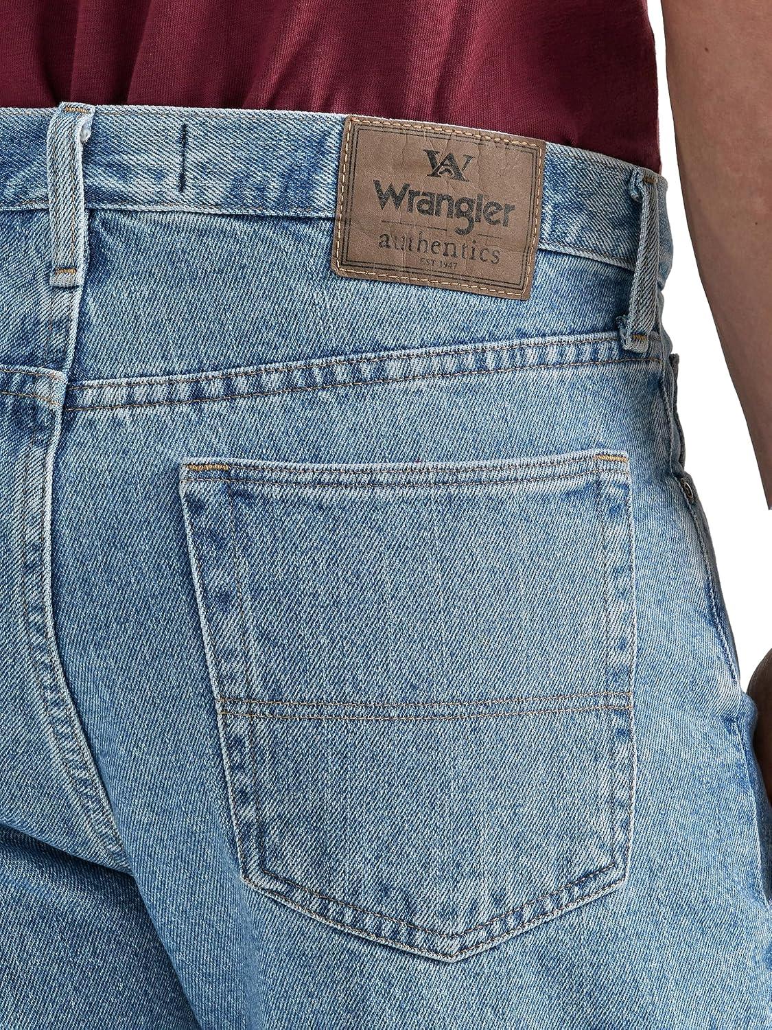 imageWrangler Authentics Mens Classic Relaxed Fit Five Pocket Jean ShortLight Stonewash