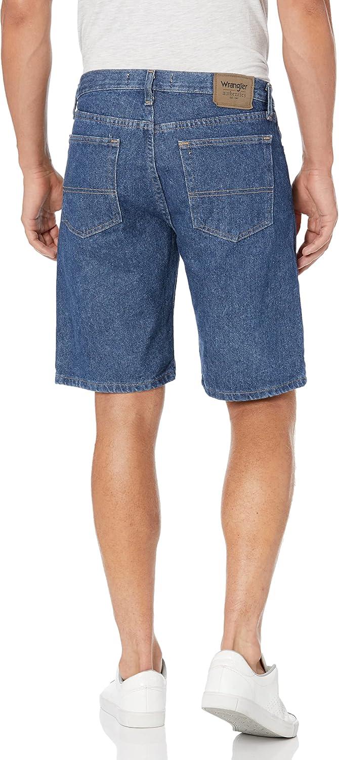 imageWrangler Authentics Mens Classic Relaxed Fit Five Pocket Jean ShortStonewash Dark