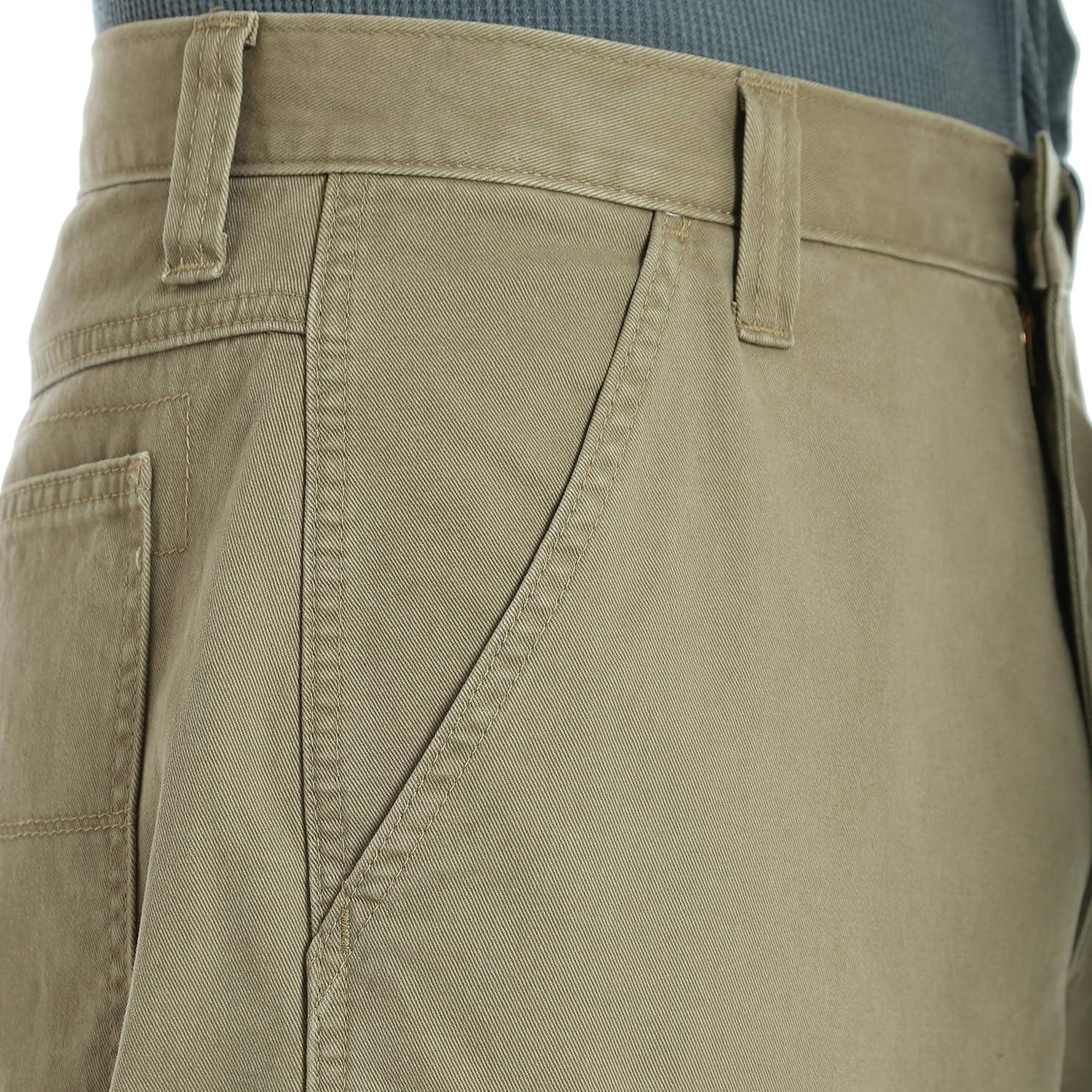 imageWrangler Authentics Mens Twill Relaxed Fit Cargo Pant LoganBritish Khaki Twill