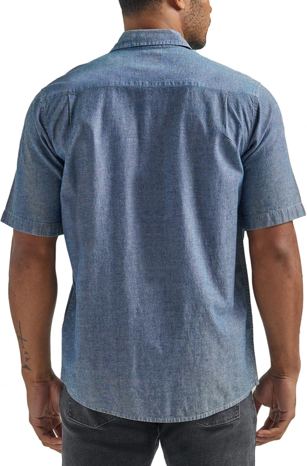 imageWrangler Authentics mens Short Sleeve Classic Woven ShirtDark Chambray