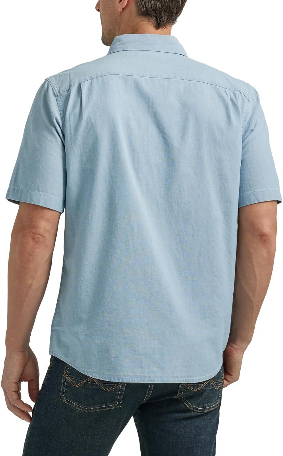imageWrangler Authentics mens Short Sleeve Classic Woven ShirtLight Chambray