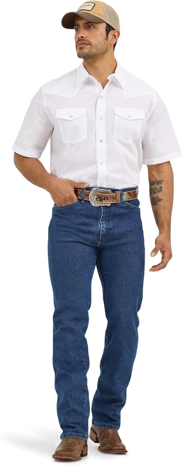 imageWrangler Black Sport Western Mens Collared Short Sleeve Snap Shirt 1071106BKWhite