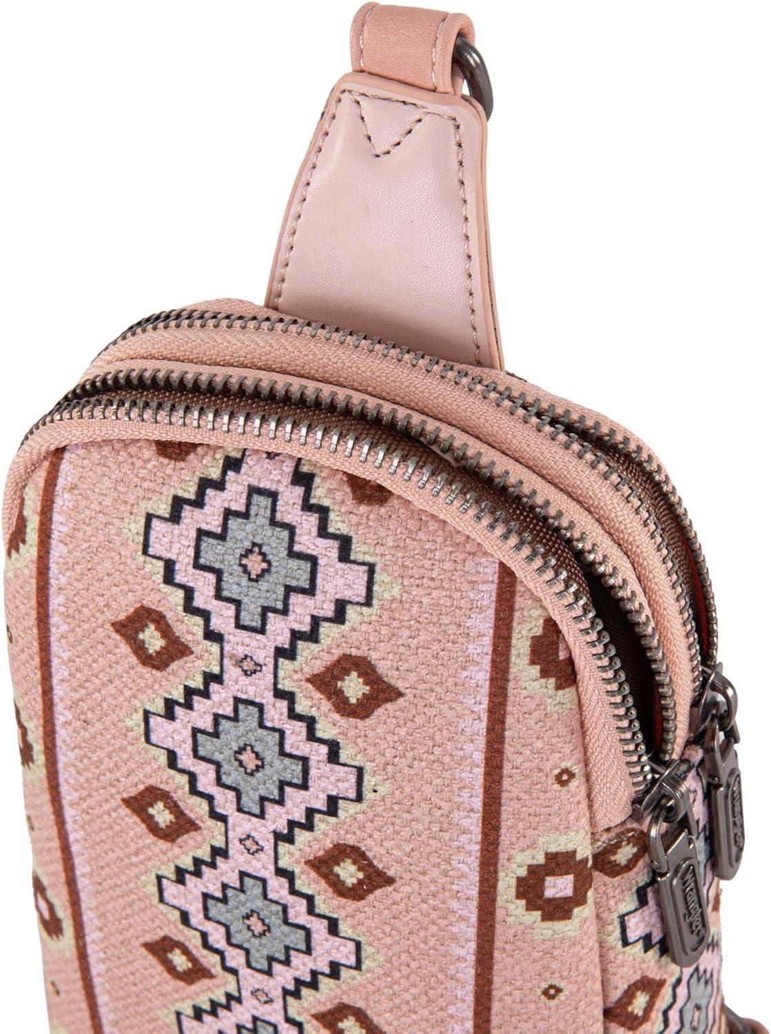 imageWrangler Crossbody Sling Bag for Women Fanny Packs Chest Bags for TravelVintageaztecpink