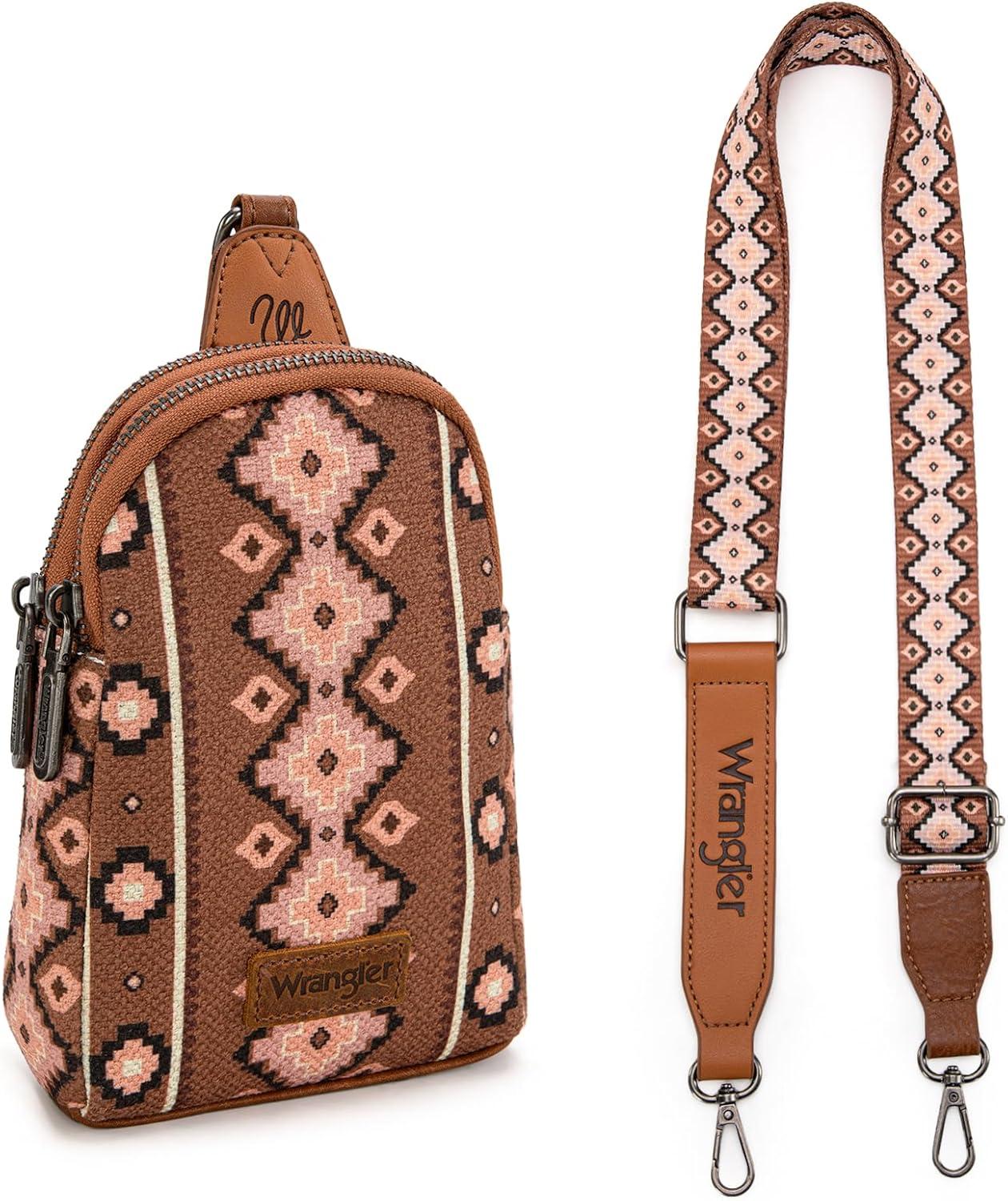 imageWrangler Crossbody Sling Bag for Women Fanny Packs Chest Bags for TravelVintagedark Brown