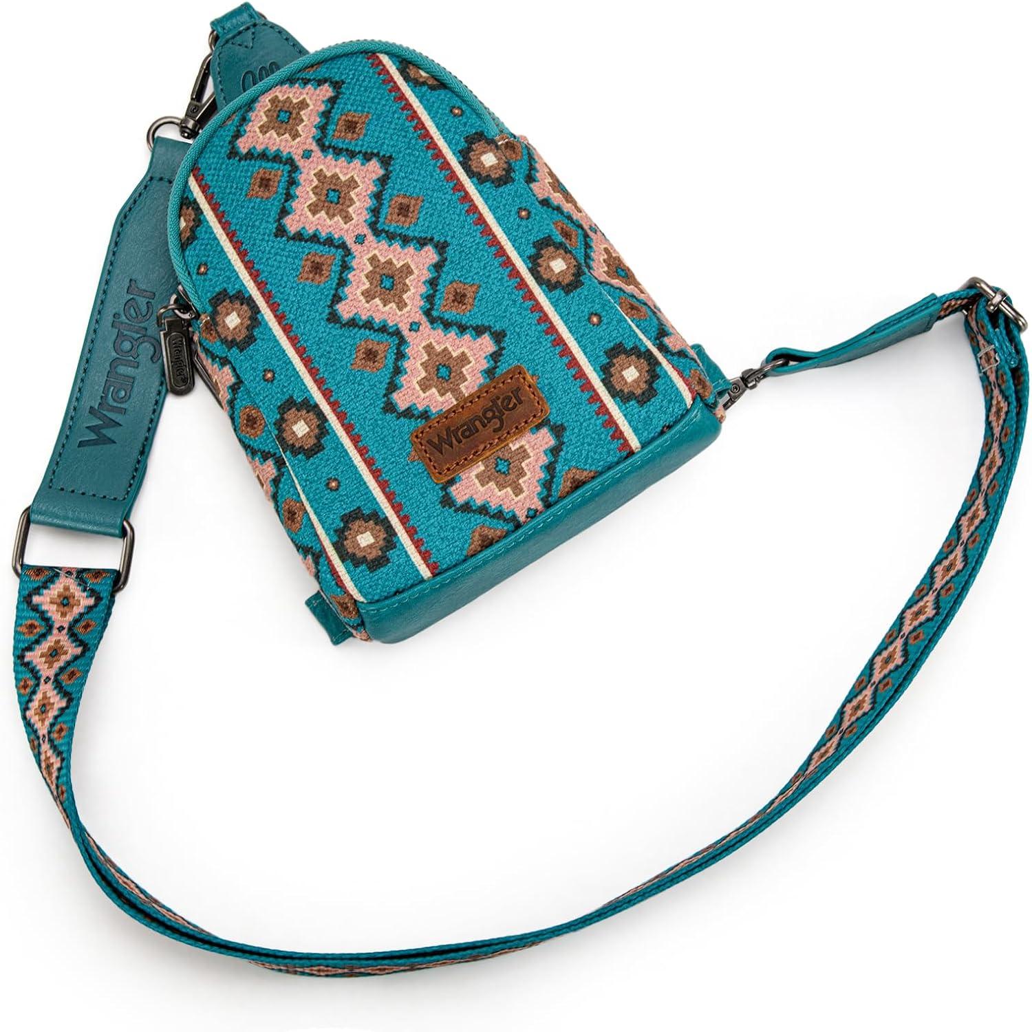 imageWrangler Crossbody Sling Bag for Women Fanny Packs Chest Bags for TravelVintagedrak Turquoise