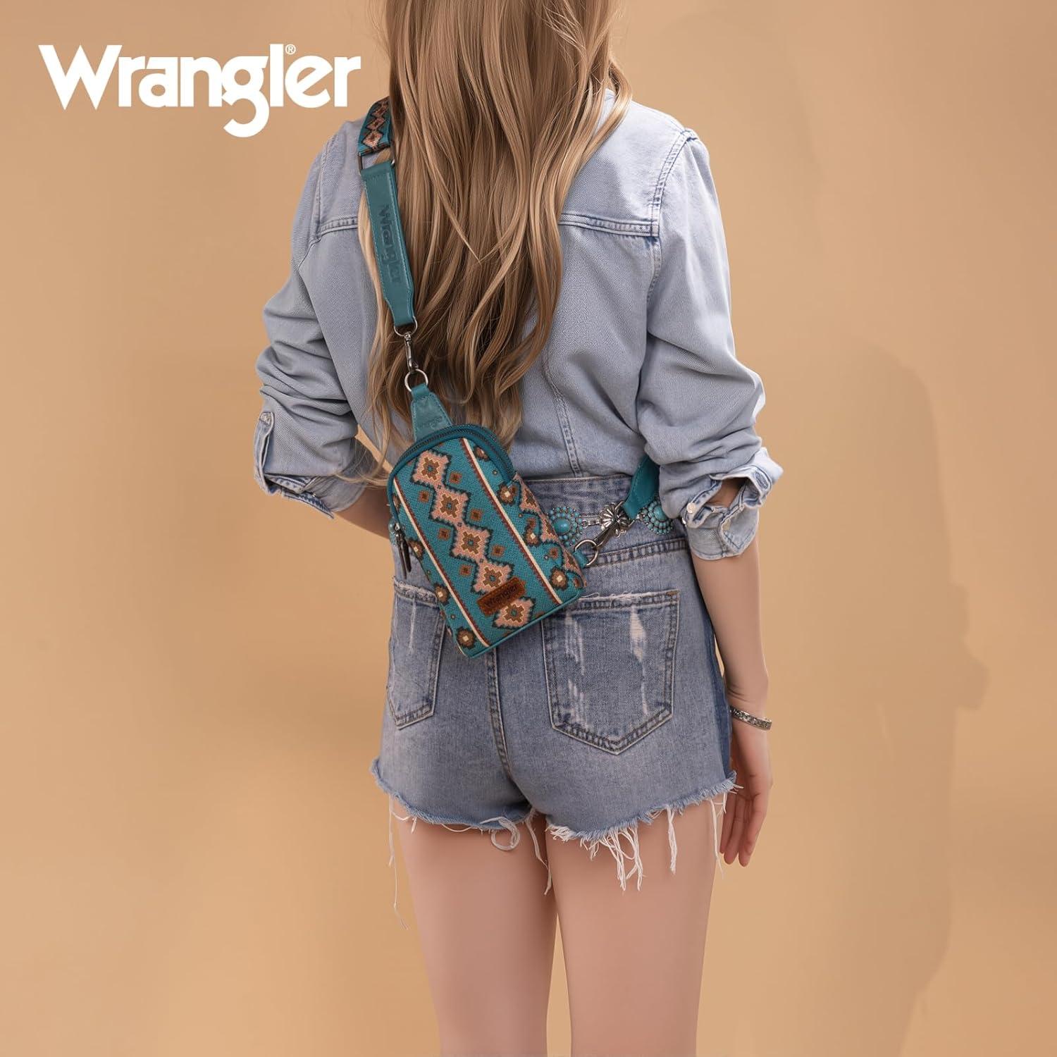 imageWrangler Crossbody Sling Bag for Women Fanny Packs Chest Bags for TravelVintagedrak Turquoise