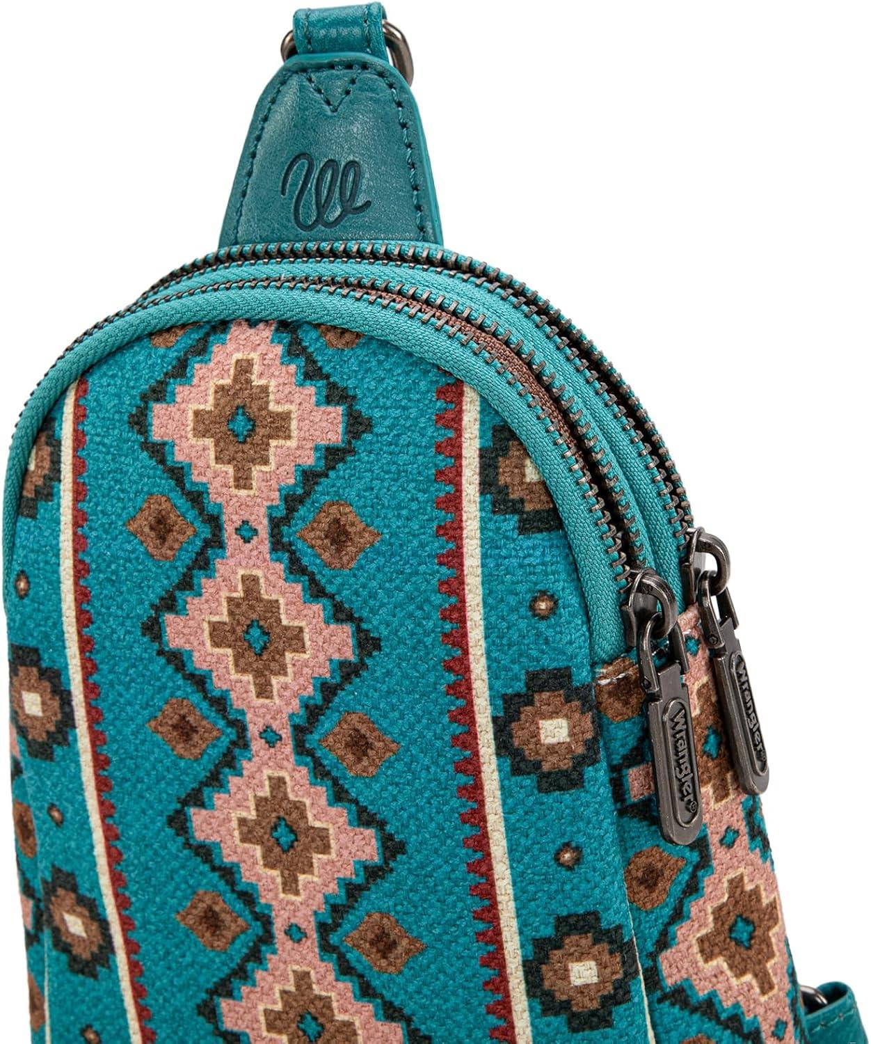 imageWrangler Crossbody Sling Bag for Women Fanny Packs Chest Bags for TravelVintagedrak Turquoise