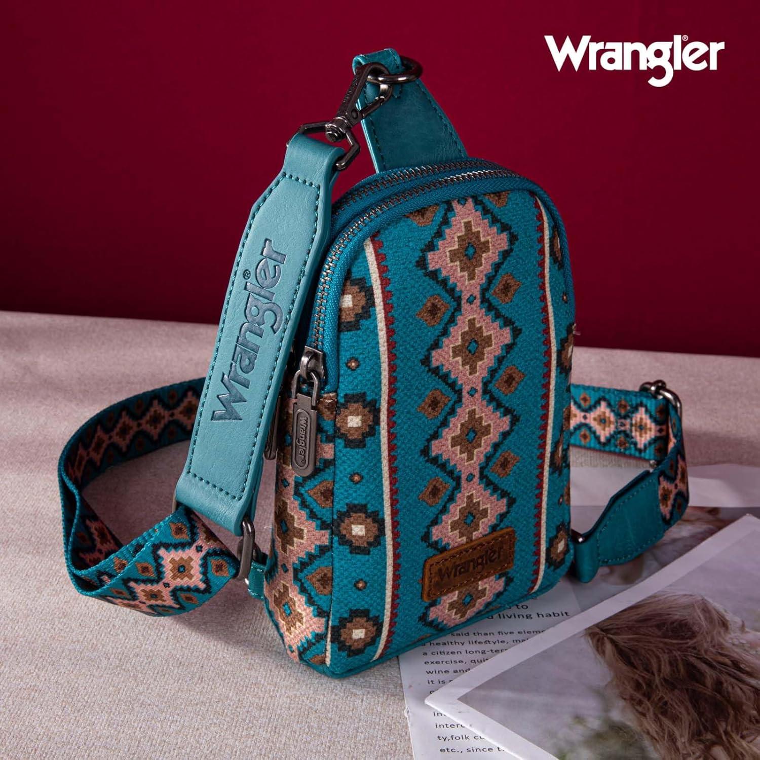 imageWrangler Crossbody Sling Bag for Women Fanny Packs Chest Bags for TravelVintagedrak Turquoise