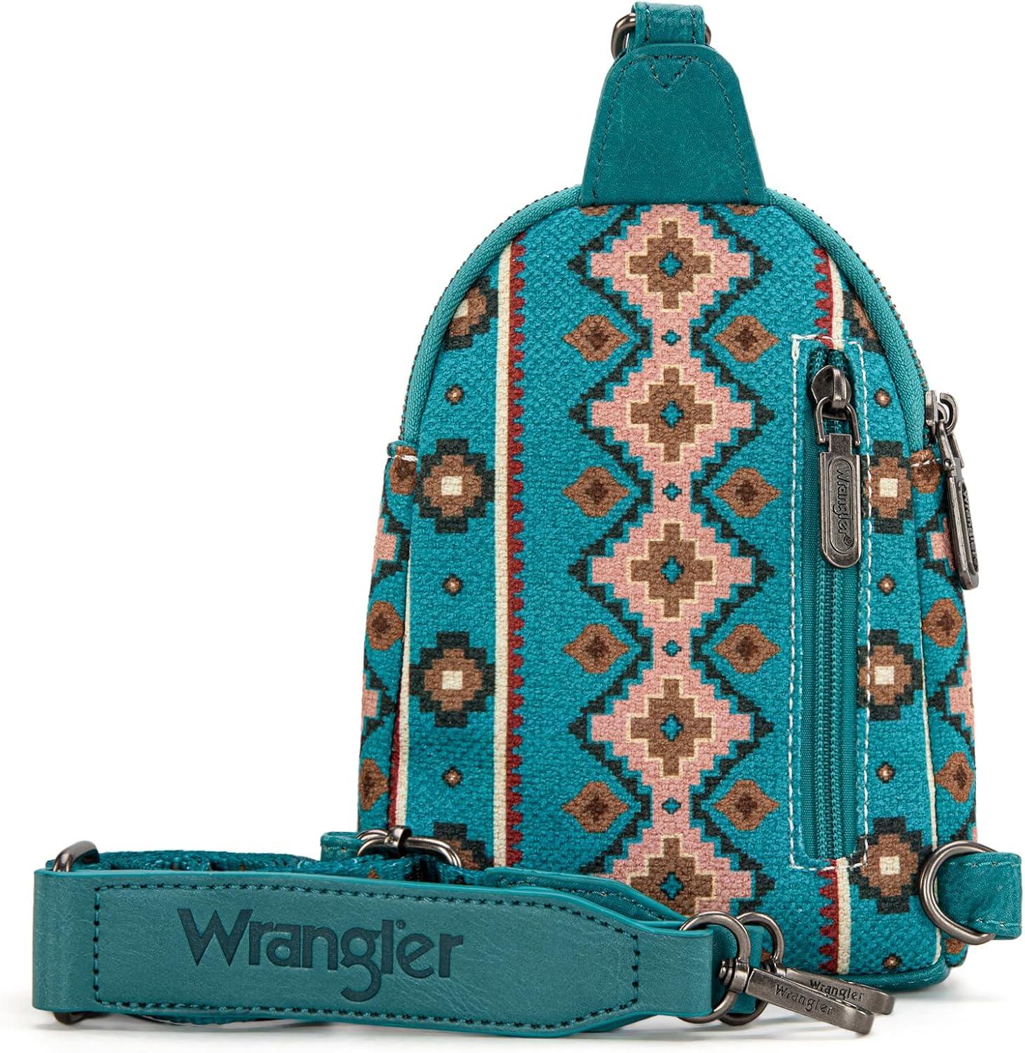 imageWrangler Crossbody Sling Bag for Women Fanny Packs Chest Bags for TravelVintagedrak Turquoise