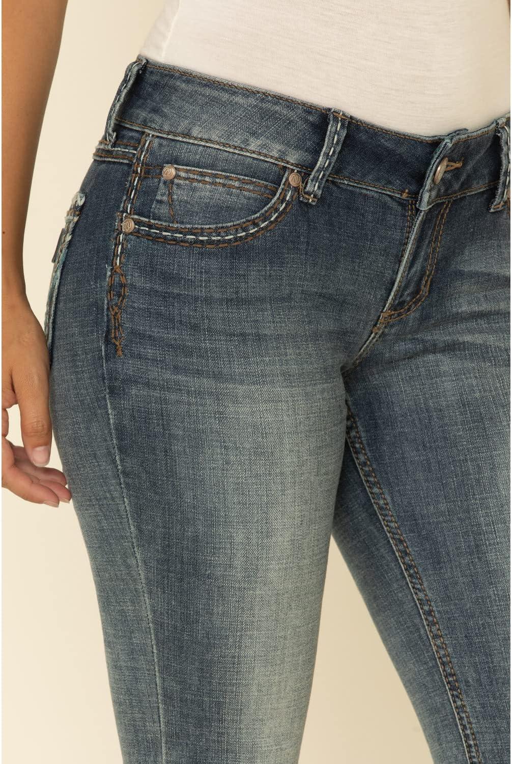 imageWrangler Ladies Retro Sadie Boot Cut JeansMid Wash