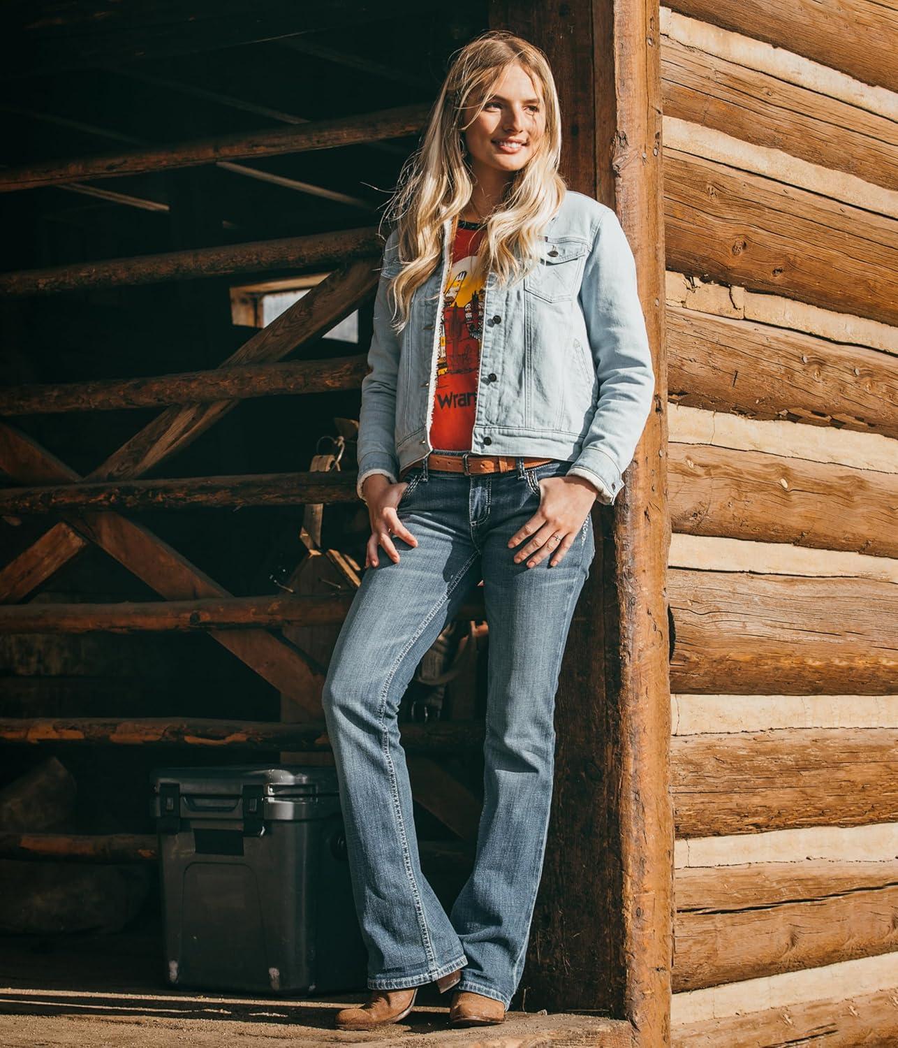 imageWrangler Ladies Retro Sadie Boot Cut JeansTiffany