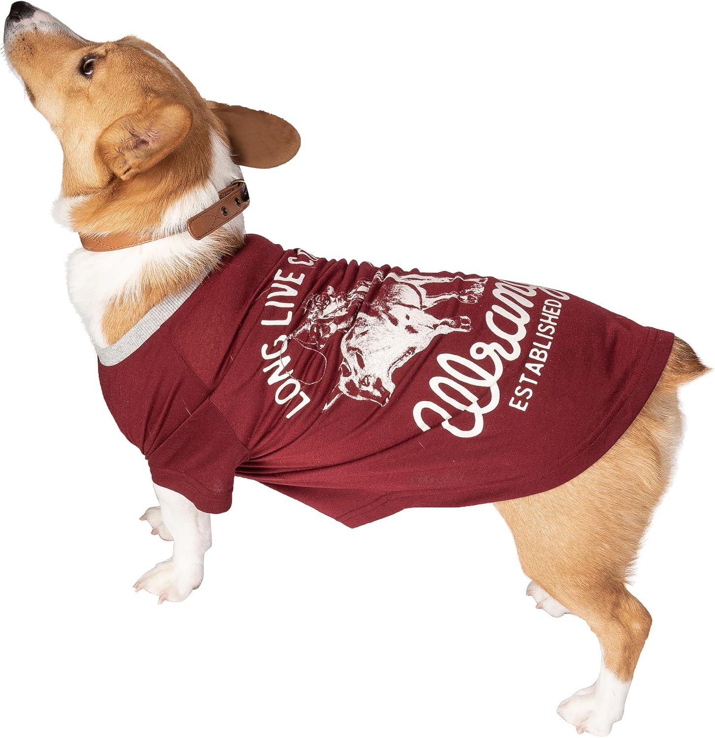 imageWrangler Long Live Cowboys Dog T Shirt Lightweight and Breathable Pullover Dog Shirt Machine Washable Layer Under Dog Sweater LSmall