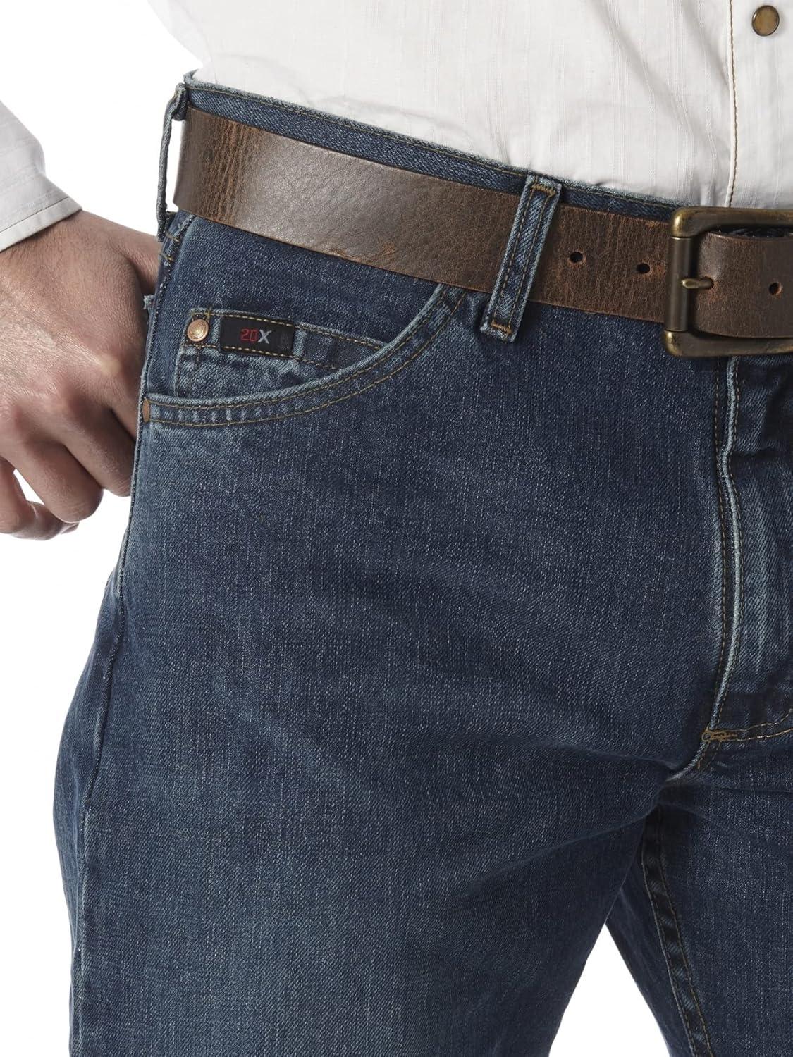 imageWrangler Mens 20X 01 Competition Relaxed Fit JeanRiver Wash