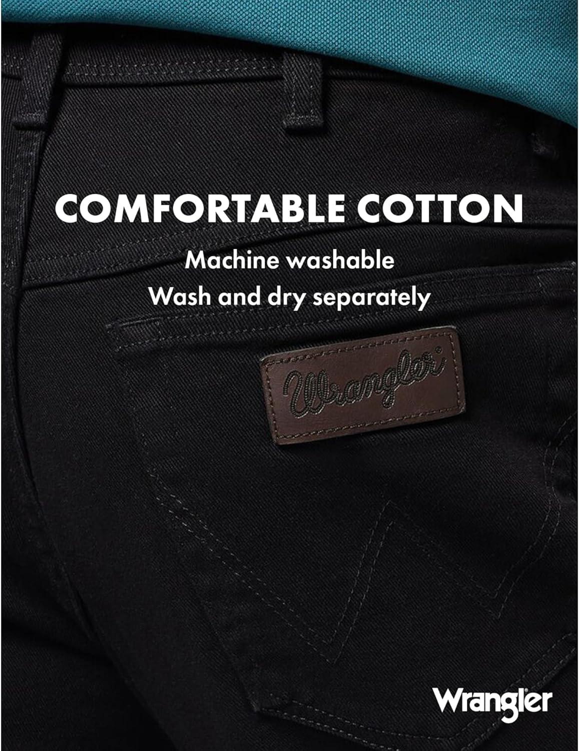 imageWrangler Mens 44 Slim Straight Light Wash JeansBlack Overdye