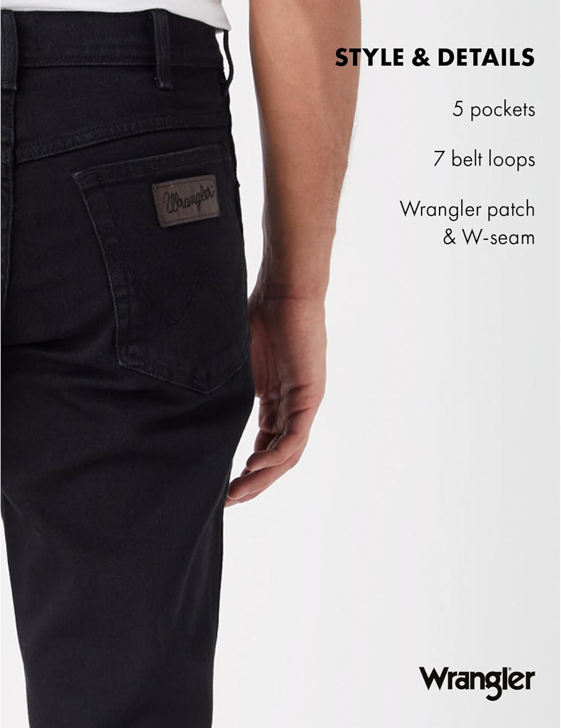 imageWrangler Mens 44 Slim Straight Light Wash JeansBlack Overdye