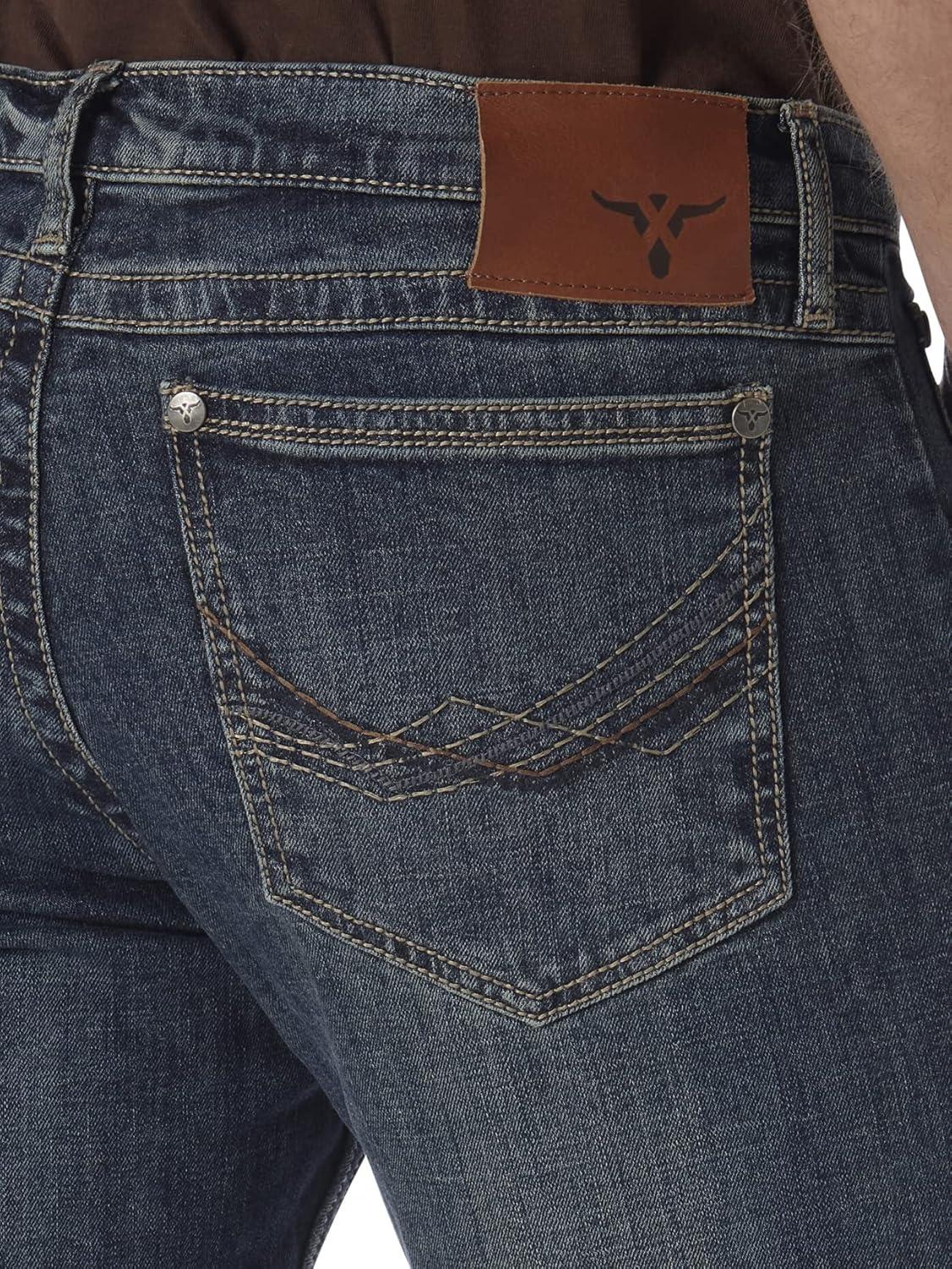 imageWrangler Mens 44 Slim Straight Light Wash JeansMcallen