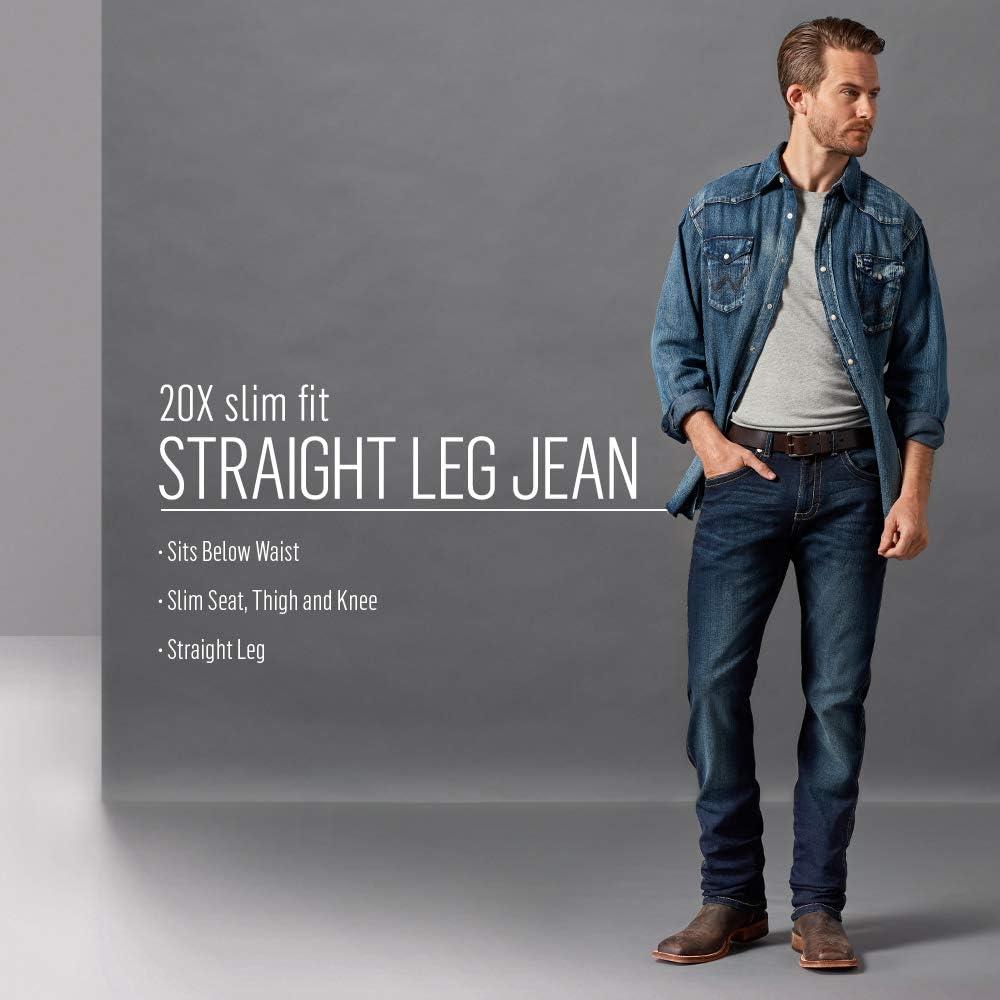 imageWrangler Mens 44 Slim Straight Light Wash JeansMcallen