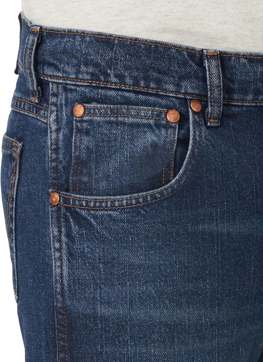 imageWrangler Mens 44 Slim Straight Light Wash JeansMidland