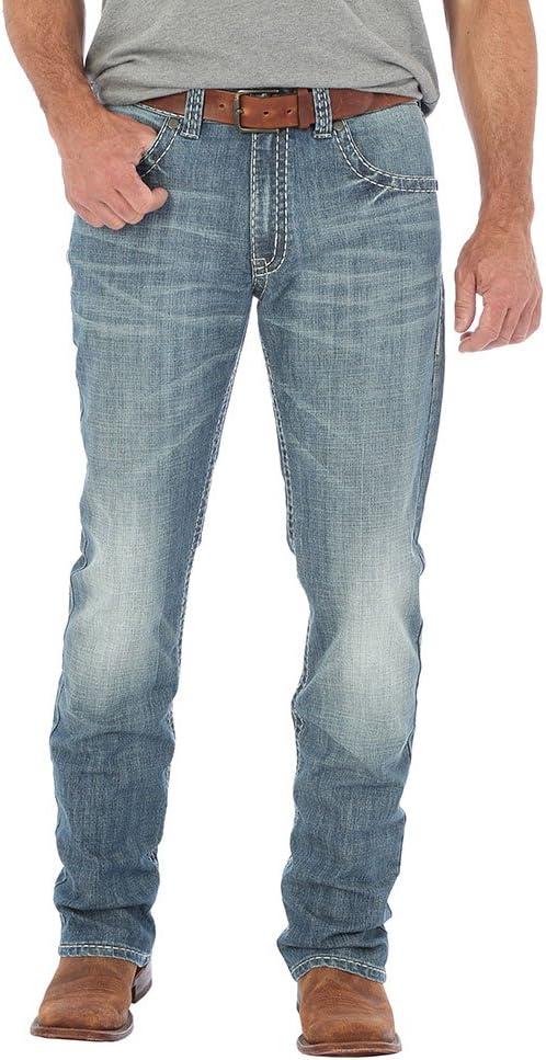 imageWrangler Mens 44 Slim Straight Light Wash JeansRed Bluff
