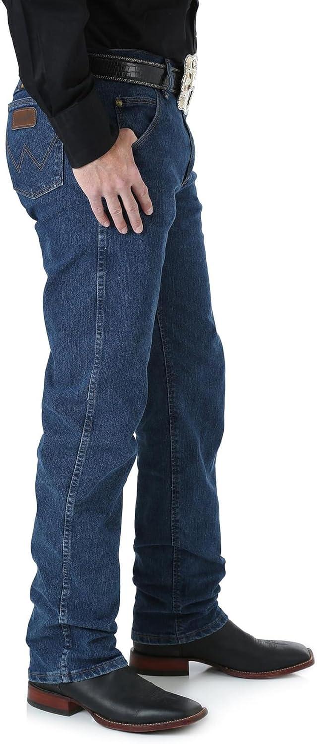 imageWrangler Mens 47Mwz Premium Performance Cowboy Cut Regular Fit Prewashed Jeans 47MwzpwMid Stone