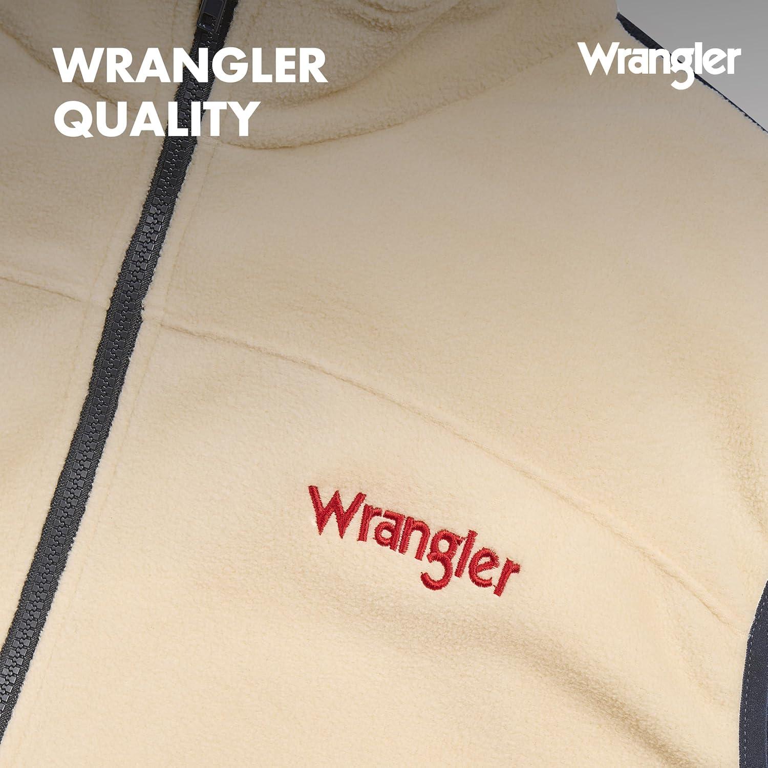 imageWrangler Mens Big and Tall Polar Fleece Zip Up Sleeveless VestLt BeigeNavy