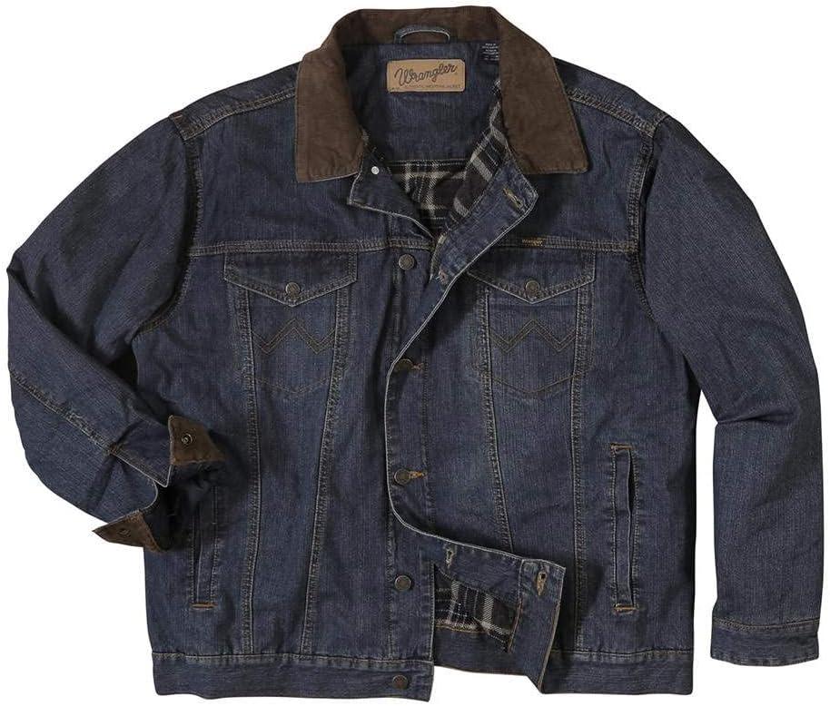 imageWrangler Mens Concealed Carry Blanket Lined Denim JacketIndigo