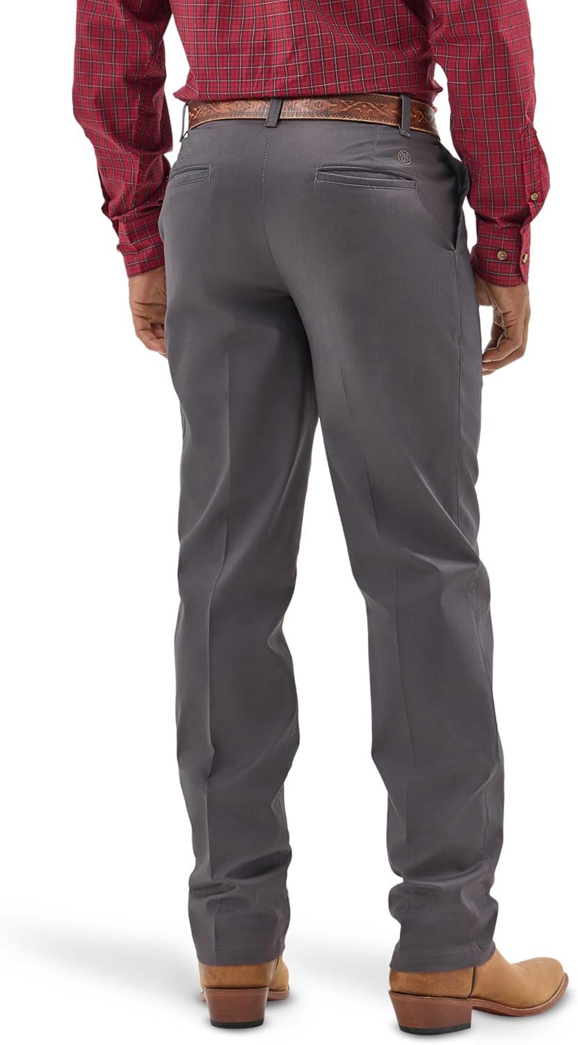 imageWrangler Mens Flat Front Casual Khaki PantsCharcoal