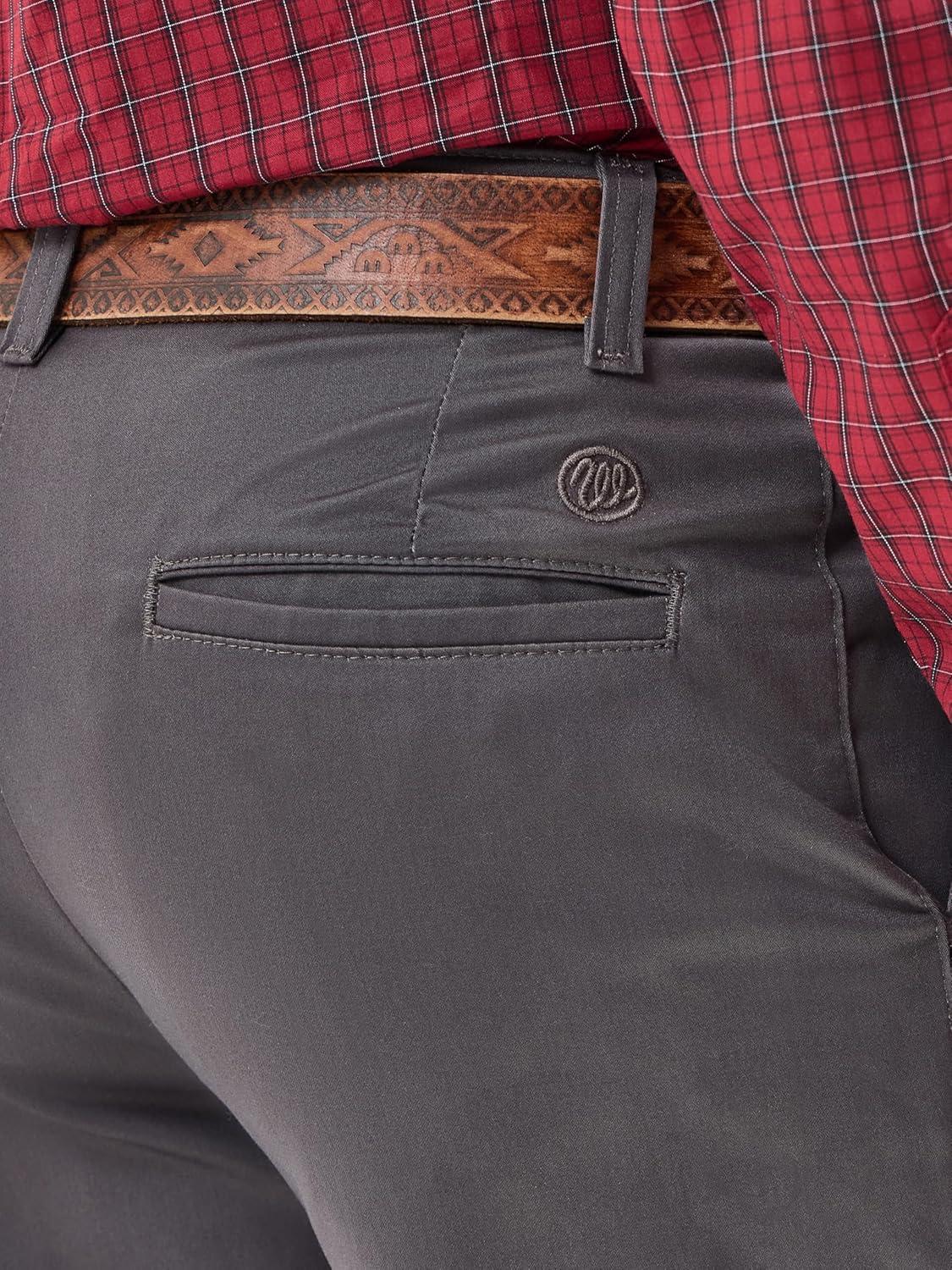 imageWrangler Mens Flat Front Casual Khaki PantsCharcoal