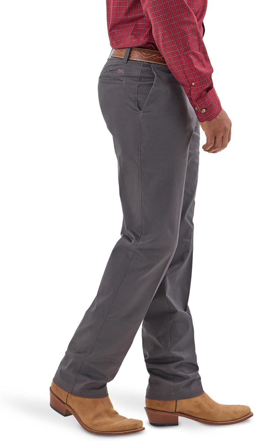 imageWrangler Mens Flat Front Casual Khaki PantsCharcoal