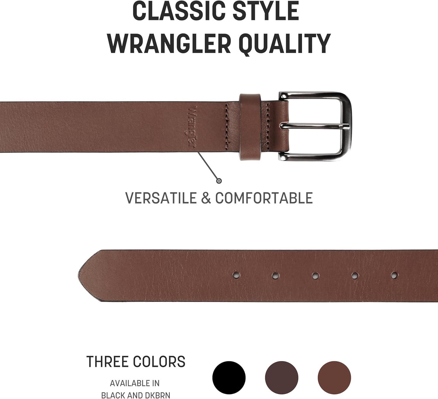 imageWrangler Mens Full Grain Genuine Leather 35mm Thick Casual Belt for Jeans Pants35mm Light Brown