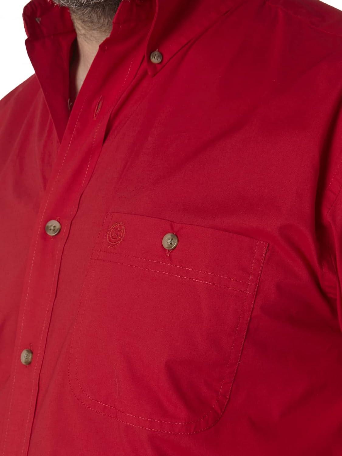 imageWrangler Mens George Strait Solid Black Long Sleeve Button Down ShirtRed