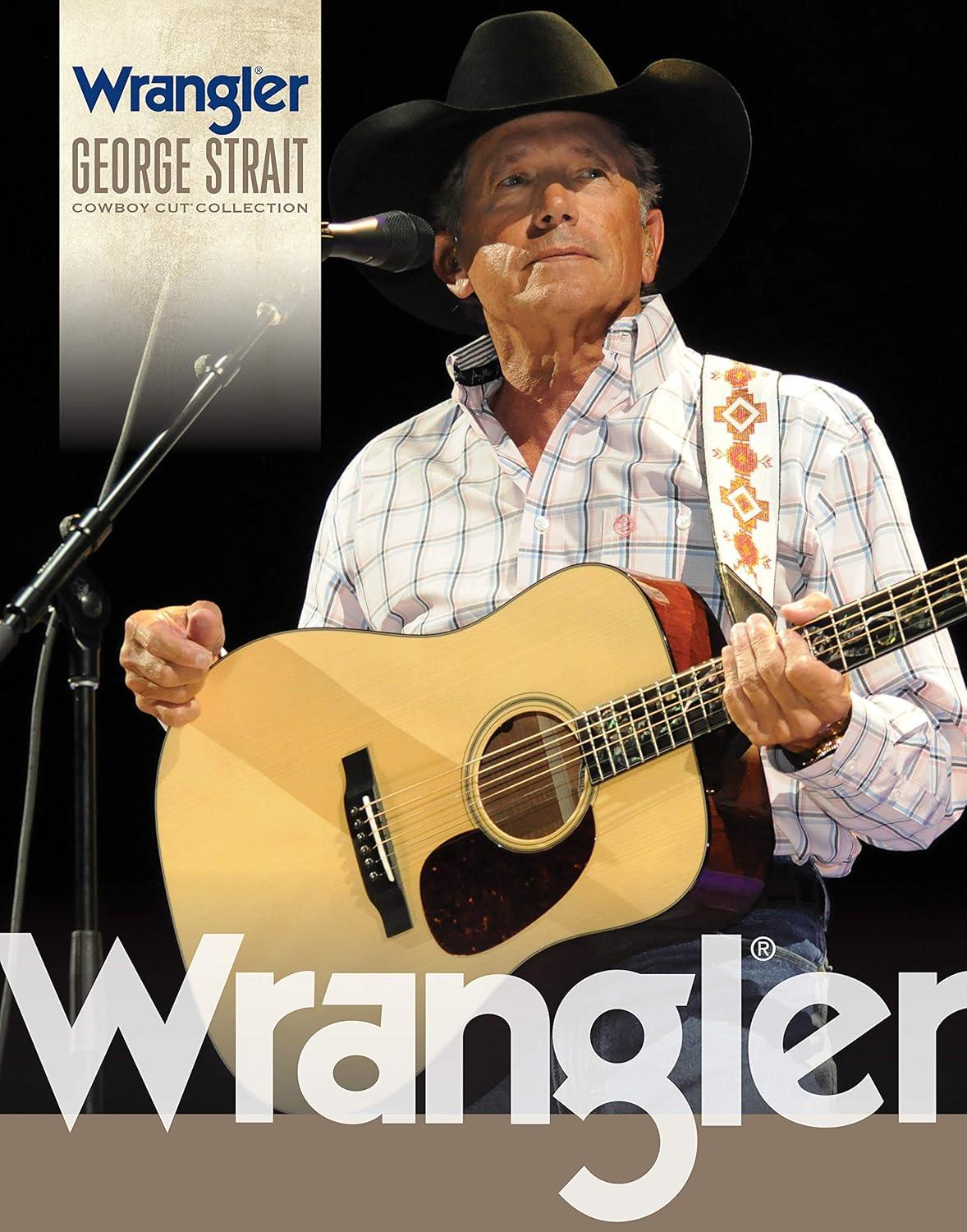 imageWrangler Mens George Strait Solid Black Long Sleeve Button Down ShirtRed