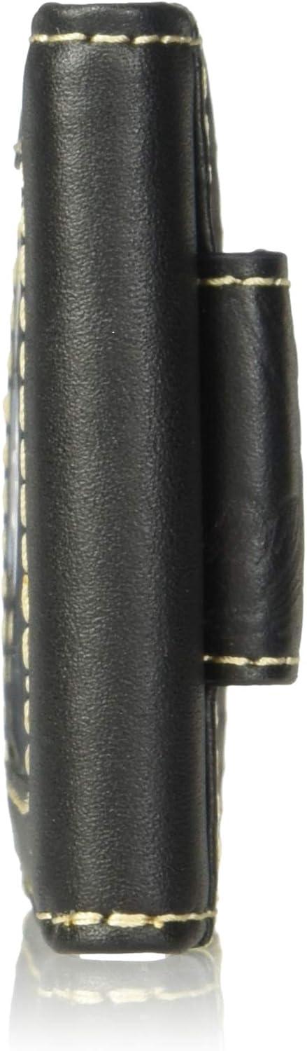 imageWrangler Mens Leather BifoldBlack Basket Weave Front Pockets