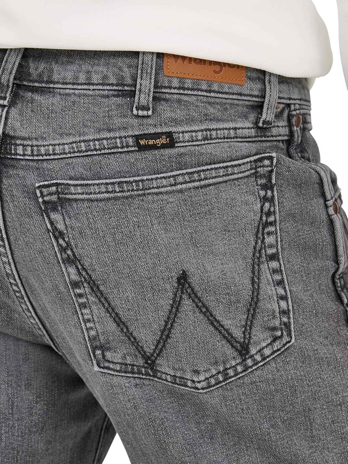 imageWrangler Mens Slim Straight JeansLight Grey Wash