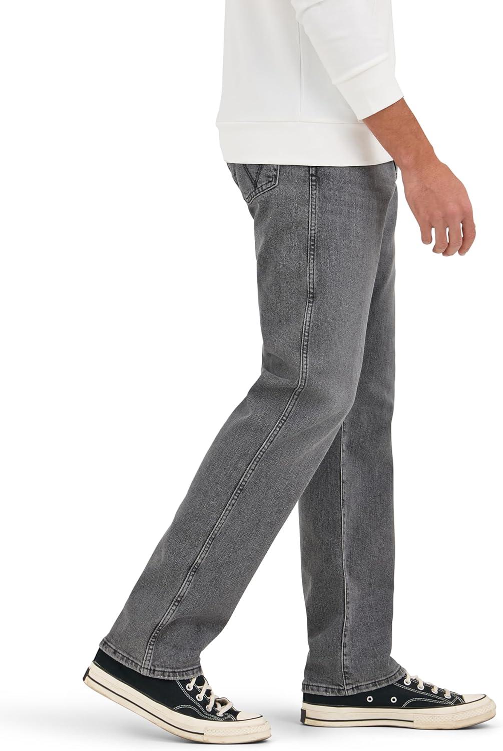 imageWrangler Mens Slim Straight JeansLight Grey Wash