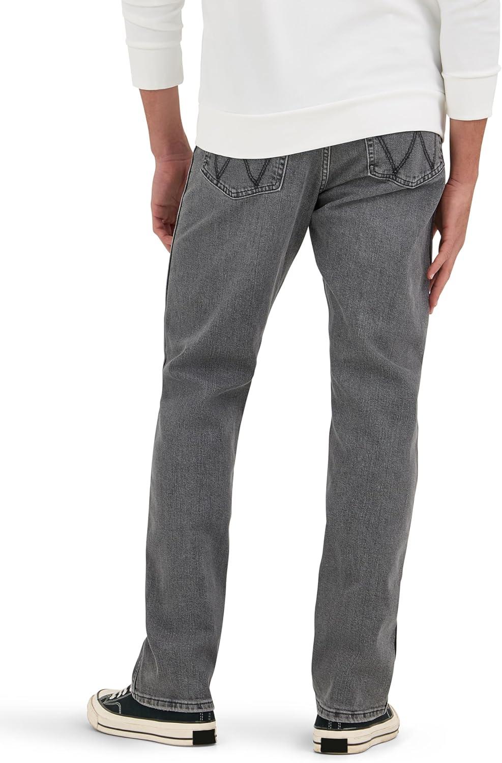 imageWrangler Mens Slim Straight JeansLight Grey Wash