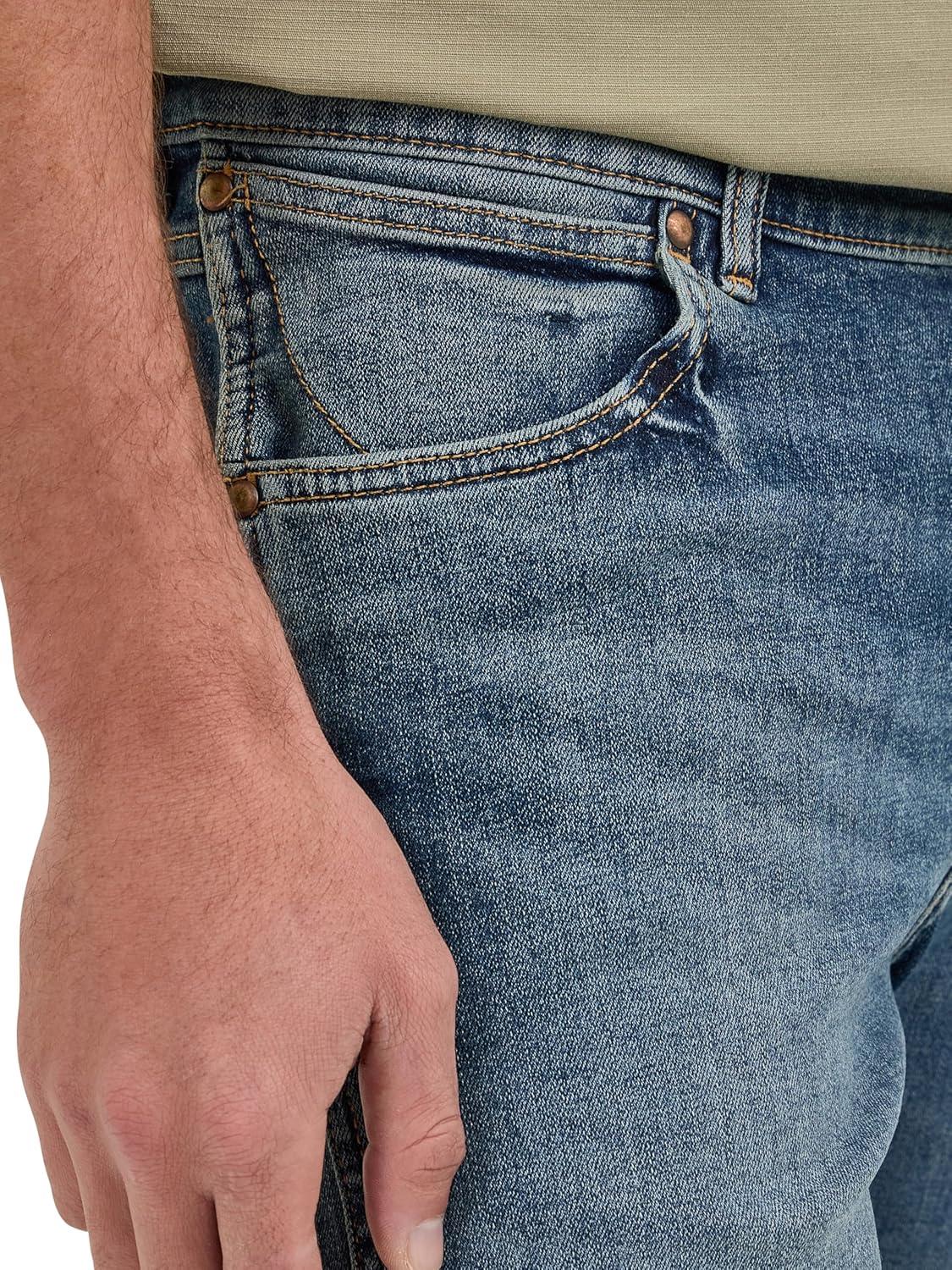 imageWrangler Mens Slim Straight JeansMedium Wash