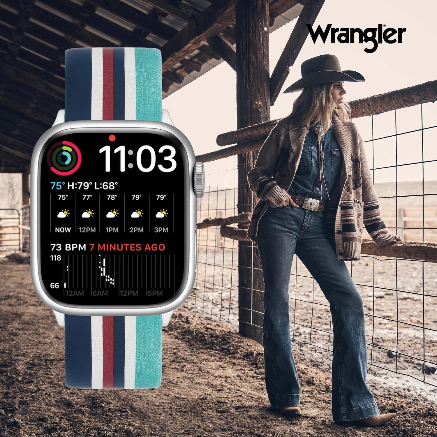 imageWrangler MulitStriped Silicone Band for Apple Watch Fits all Apple Watch Series and SizesPainted Sky