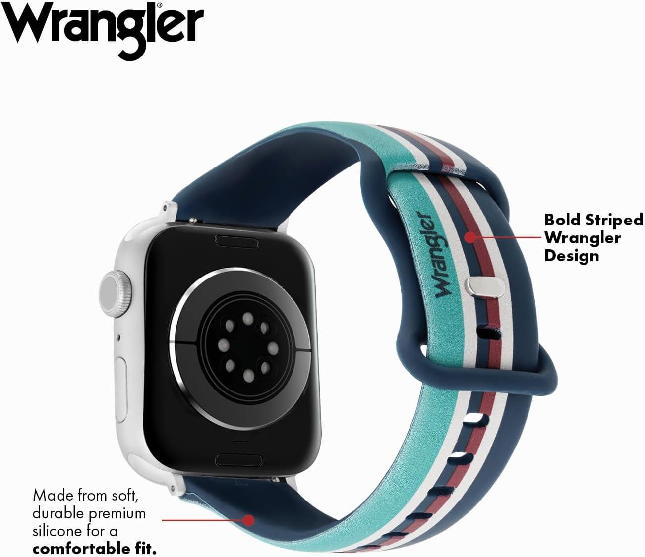 imageWrangler MulitStriped Silicone Band for Apple Watch Fits all Apple Watch Series and SizesPainted Sky