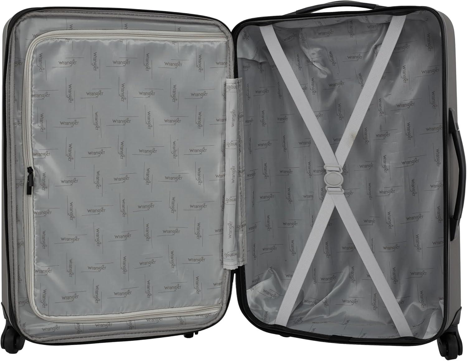 imageWrangler Quest Luggage Set Granite Gray 3 Piece Set 30quot26quot22quotGranite Gray